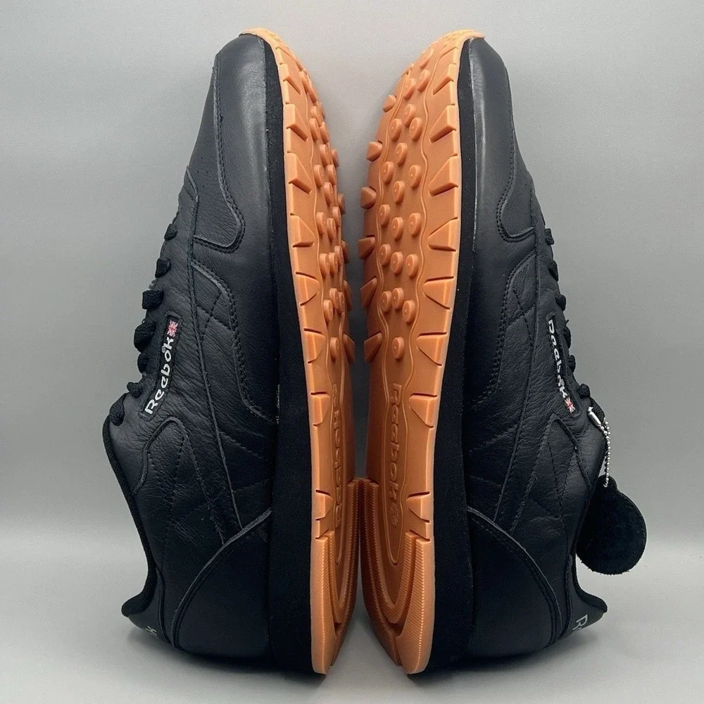 Reebok Classic Leather Black and Gum Retro Shoes - Men's Size 15 NEW